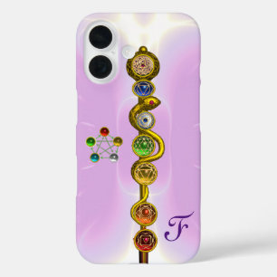 FUNDA iPhone 16 ROD DE ASCLEPIUS 7 CHAKRAS,YOGA ,ENERGÍA ESPIRITUA