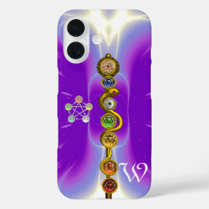 FUNDA iPhone 16 ROD DE ASCLEPIUS 7 CHAKRAS,YOGA ,ENERGÍA ESPIRITUA