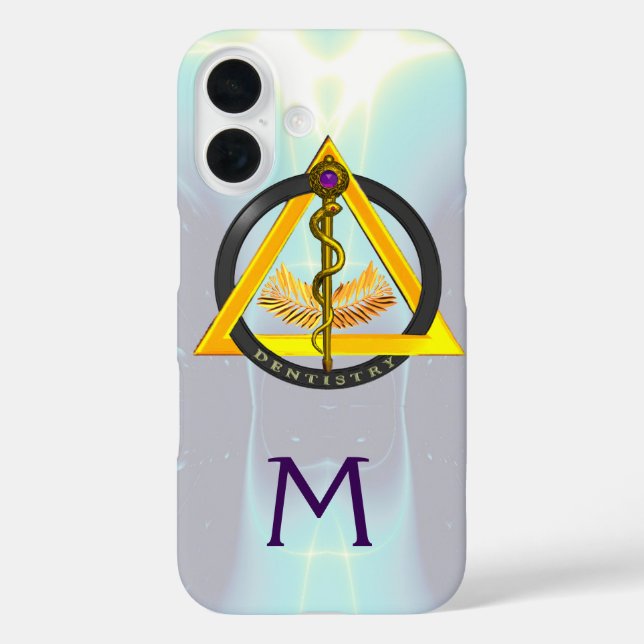 FUNDA iPhone 16 ROD DE ASCLEPIUS DENTISTRY MONOGRAM (Reverso )