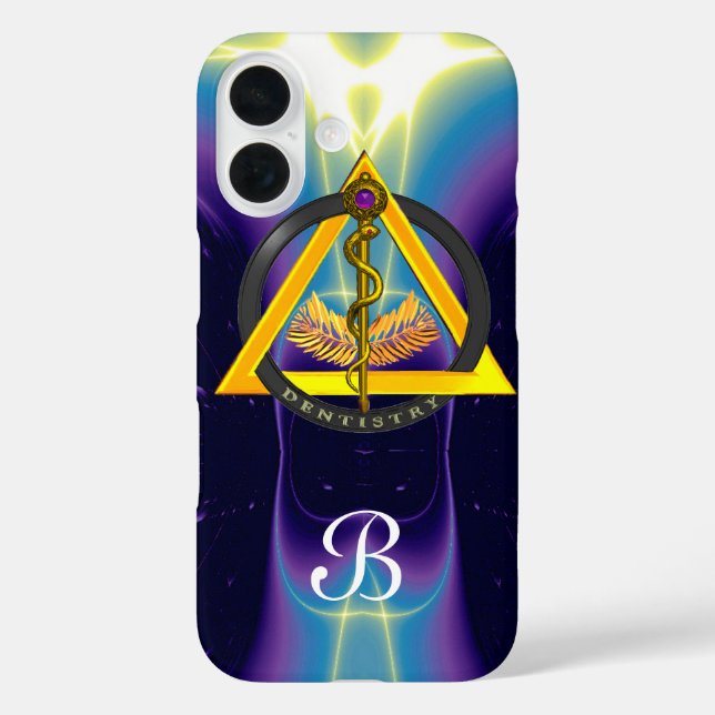 FUNDA iPhone 16 ROD DE ASCLEPIUS DENTISTRY MONOGRAM (Reverso )