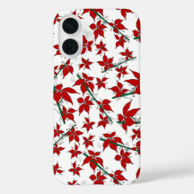 rojo floral botánico de Navidad