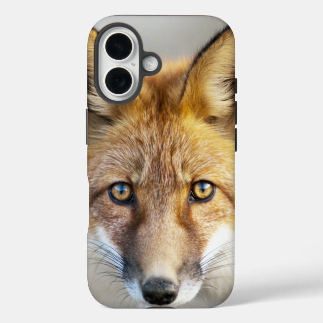 Funda iPhone 16 Rojo Fox Face, Cierre (Reverso )