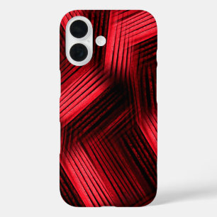 Funda iPhone 16 Rojo y negro abstracto contemporáneo