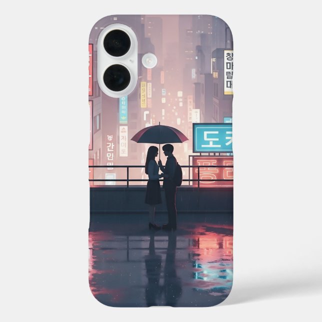 Funda iPhone 16 Romance en la azotea del K-Drama (Reverso )