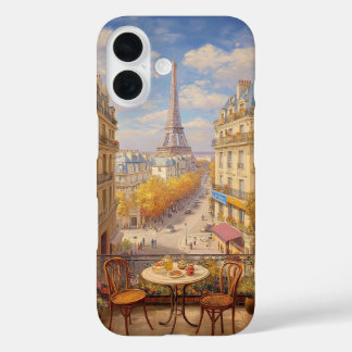 Funda iPhone 16 Romantic Parisian Balcony View Oil Painting