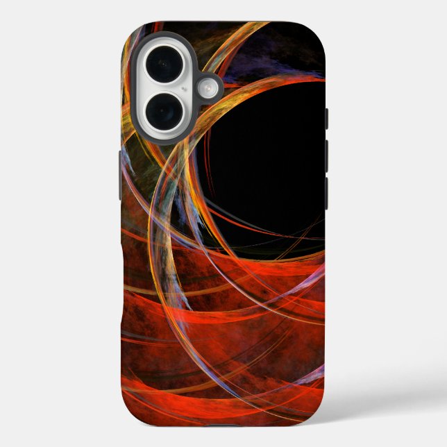 Funda iPhone 16 Rompiendo el arte abstracto del círculo (Reverso )