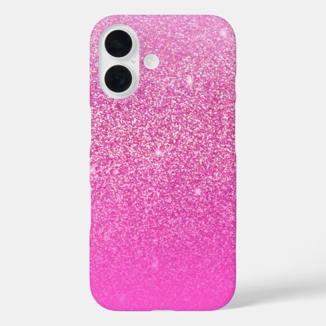 Funda iPhone 16 Rosa degradado purpurina (Reverso )