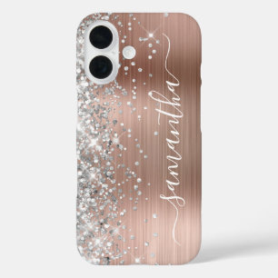 Funda iPhone 16 Rosa Dorado Metalizado Brillo Plateado Firma Femen