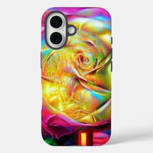 Funda iPhone 16 Rosa psicodélico arcoiris
