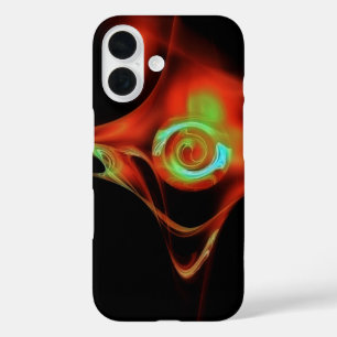 FUNDA iPhone 16 ROSA ROJO AZUL FRACTAL