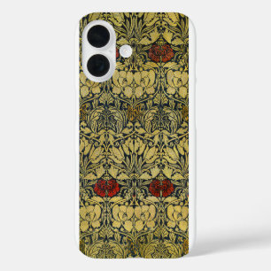 Funda iPhone 16 Rosa Tulipán Dorado William Morris Papel Pintado V