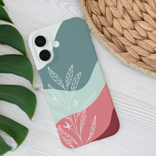 Funda iPhone 16 Rosa y Sage Boho Color Flow Botanical