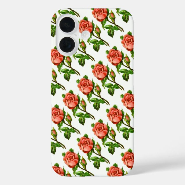 Funda iPhone 16 Rosas de Victoria Rosa (Reverso )
