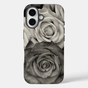 Funda iPhone 16 Rosas negras y blancas