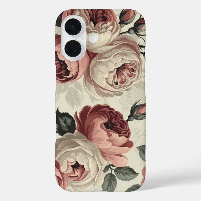 Funda iPhone 16 rosas románticos (Reverso )
