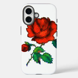 Funda iPhone 16 Rose Bloom Halftone Fine Art
