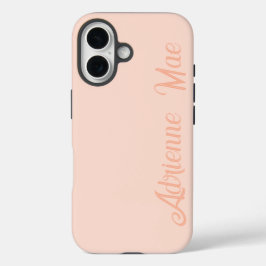 Funda iPhone 16 Rose Gold Modern Script Monogram Name