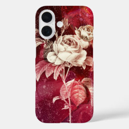 Funda iPhone 16 ROSE on Red Background
