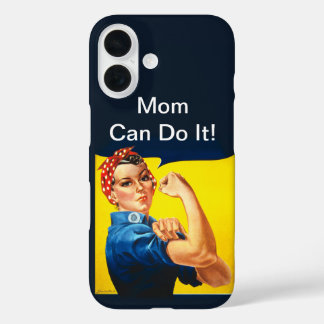 Funda iPhone 16 Rosie the Riveter ~ Mamá puede hacerlo!