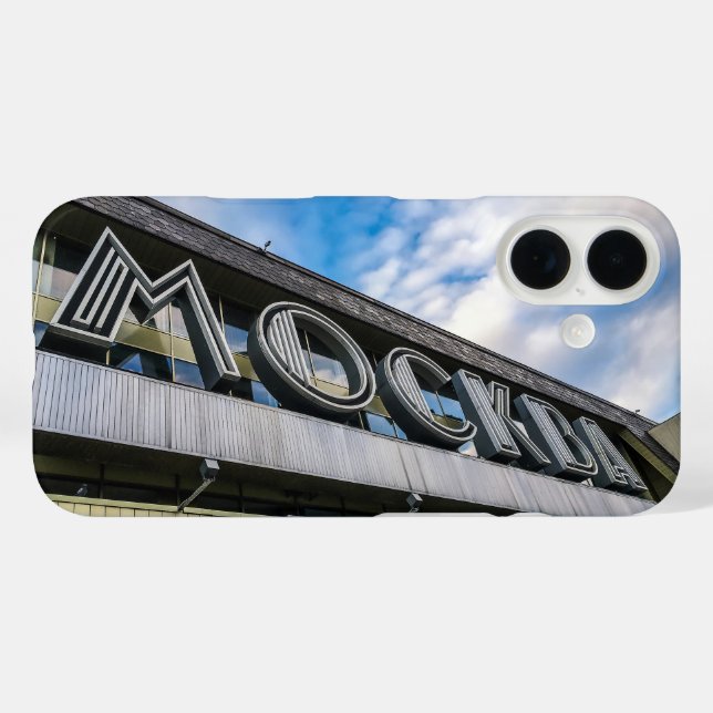 Funda iPhone 16 Rótulo de la estación ferroviaria de Moscú (Reverso (Horizontal))
