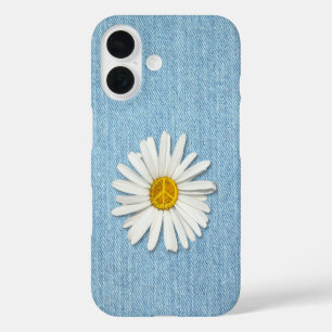 Funda iPhone 16 Rótulo de símbolo de la paz interior de la flor de
