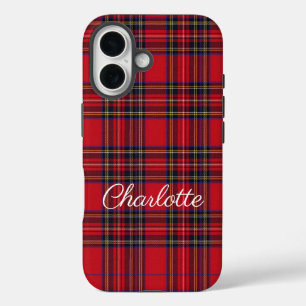 Funda iPhone 16 Royal Stewart Tartan Red Plaid