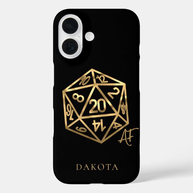 Funda iPhone 16 RPG Crit AF | Dados de juego de PnP de la fantasía (Reverso )