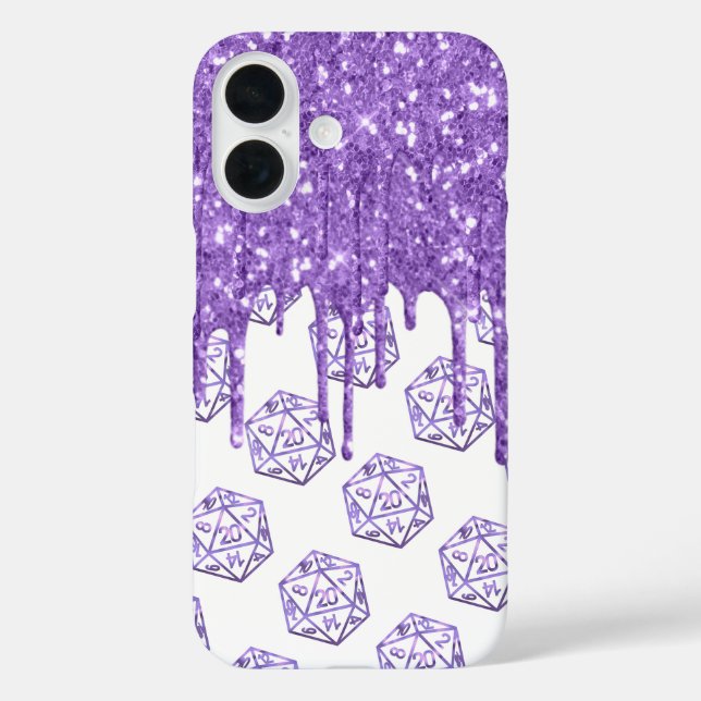Funda iPhone 16 RPG Drip | Púrpura Fantasía Tabletop PnP Gamer Dic (Reverso )