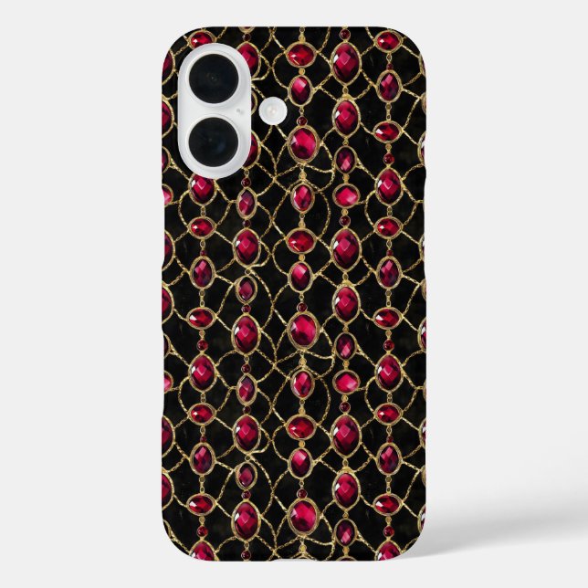 Funda iPhone 16 Ruby Jewel Pattern (Reverso )