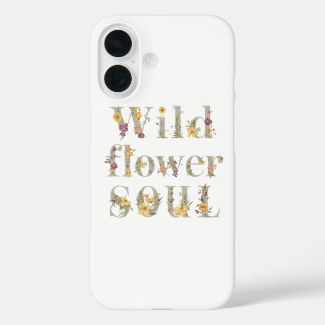 Funda iPhone 16 Rustic Free Spirit Botanical Typography (Reverso )