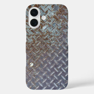 Funda iPhone 16 Rusty Metal Style Diamond Plate