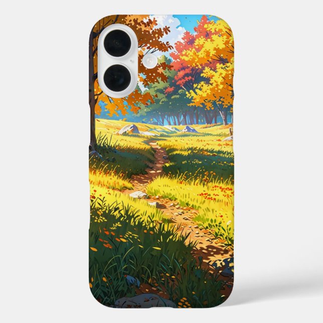 Funda iPhone 16 Ruta de Otoño Dorado (Reverso )