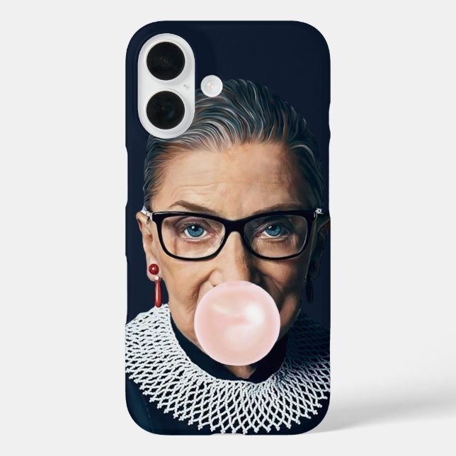 Funda iPhone 16 Ruth Bader Ginsburg luce chicle rosa (Reverso )