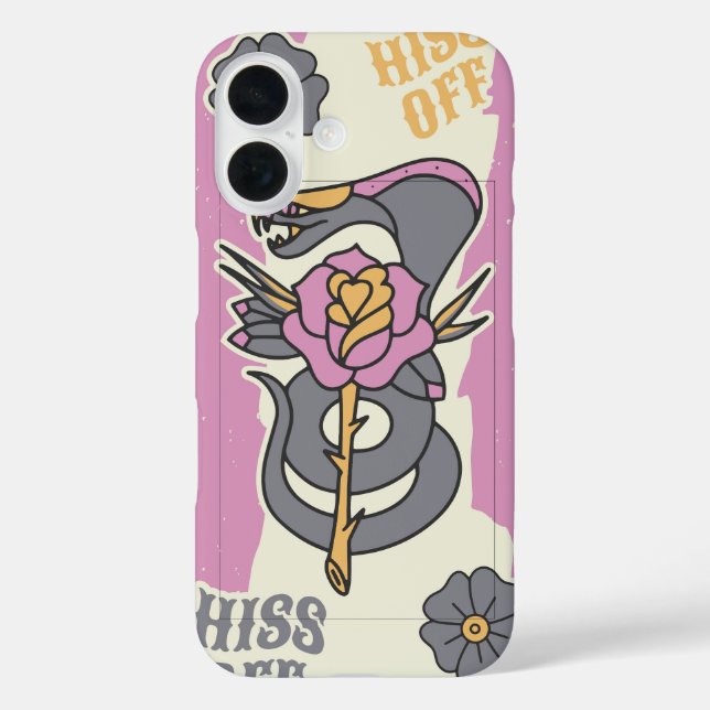 Funda iPhone 16 Saco fuera - Serpiente Tattoo (Reverso )