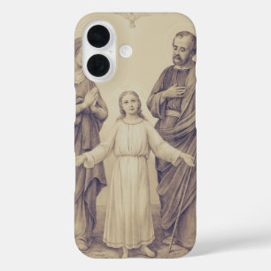 Funda iPhone 16 Sagrada Familia Jesús, Virgen María y San José
