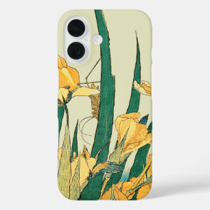 Funda iPhone 16 Saltamontes Hokusai y el iris Japón
