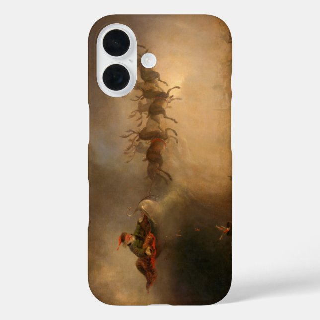 Funda iPhone 16 Santa Claus por William Holbrook Beard (Reverso )