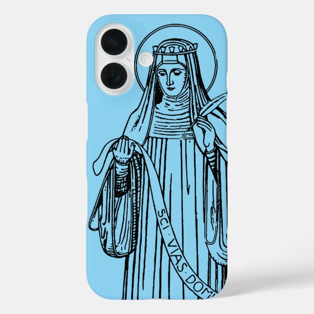 Funda iPhone 16 Santa Hildegarda de Bingen Mística Medieval (Reverso )