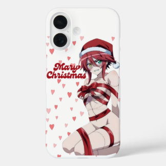 Funda iPhone 16 Santa Sexy Navidad Anime Chica Envuelta
