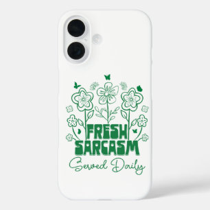 Funda iPhone 16 Sarcasmo Fresco Servido Diariamente Flores Lindas 