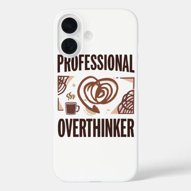 Funda iPhone 16 Sarcastic Overthinker with Coffee and Chaos (Reverso )