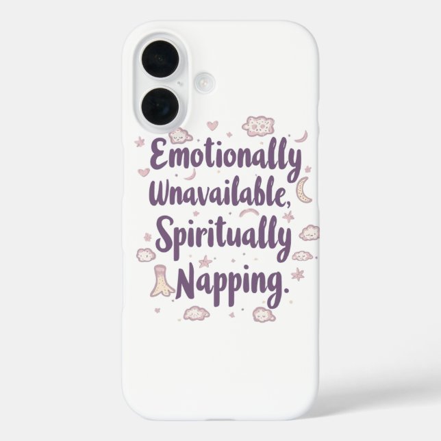Funda iPhone 16 Sassy Introvert Humor with Cute Clouds (Reverso )