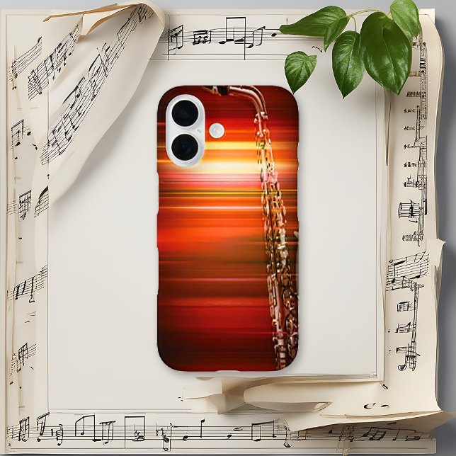 Funda iPhone 16 Saxofón de jazz ardiente (Subido por el creador)