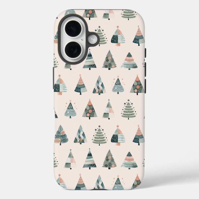 Funda iPhone 16 Scandi Christmas Trees iPhone Case (Reverso )