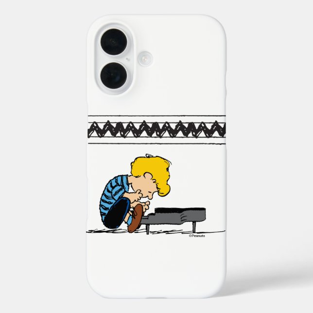 Funda iPhone 16 Schroeder Charlie Brown Music (Reverso )