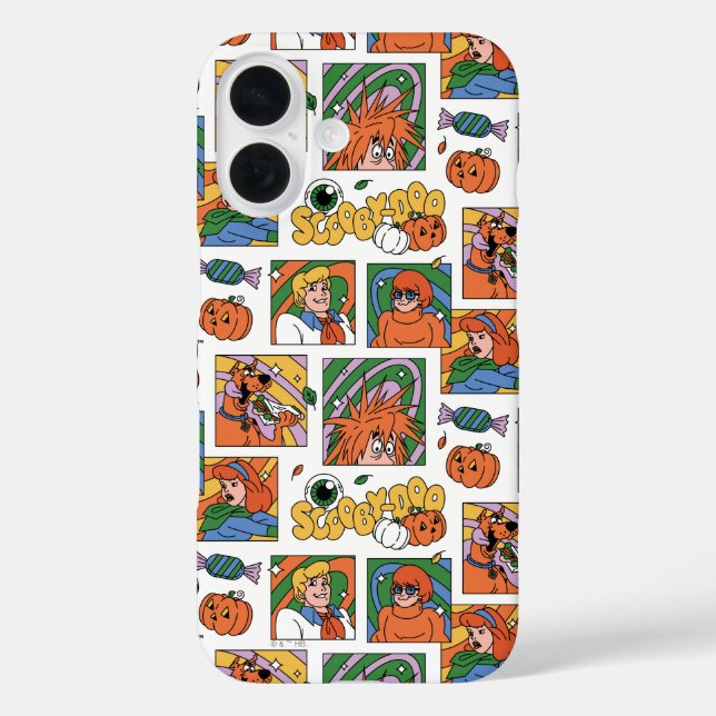 Funda iPhone 16 Scooby-Doo Halloween Photos Pattern (Reverso )