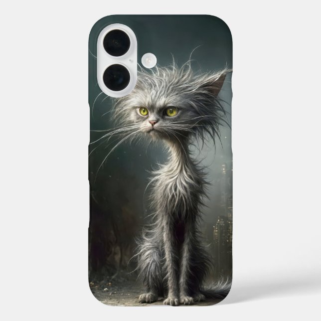 Funda iPhone 16 Scruffy City Street Cat (Reverso )