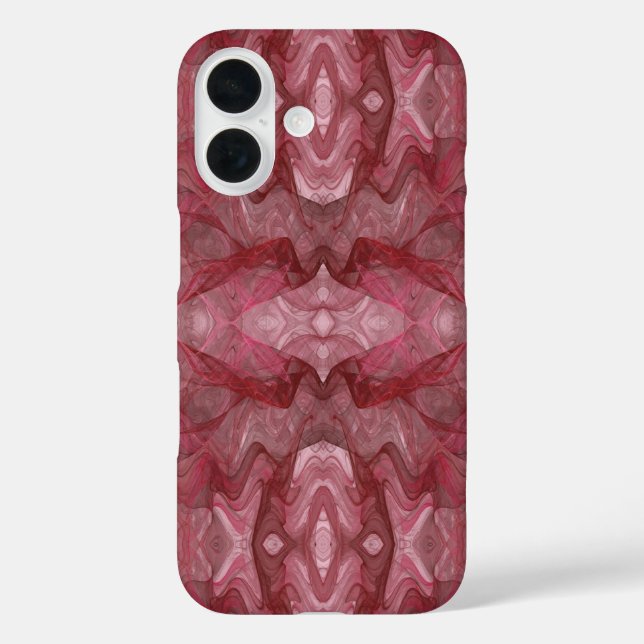Funda iPhone 16 Se adapta a cualquier teléfono, Red Fractal (Reverso )