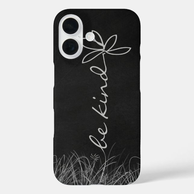 Funda iPhone 16 Sé amable texto y margarita (Reverso )