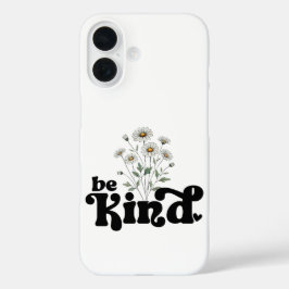 Funda iPhone 16 Sé Amable – Tipografía Negra Minimalista y Negrita